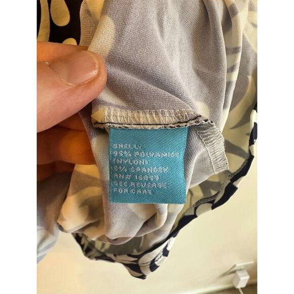 J.McLaughlin Catalina Cloth Navy/White Floral Damask Sleeveless Shift Dress Sz 2 - Picture 5 of 6